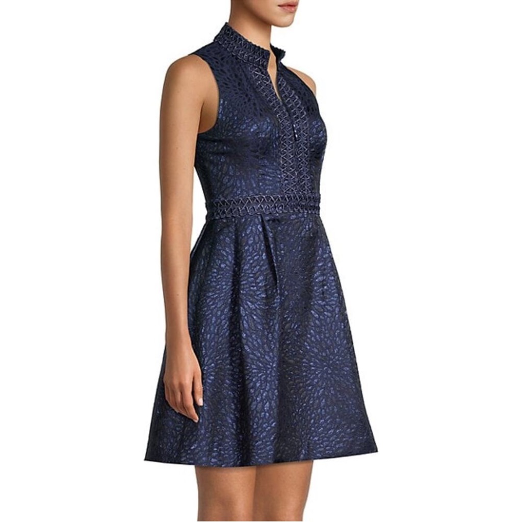 Lilly Pulitzer Franci Sleeveless Mini Dress In True Navy Jacquard | Nwt Size 4